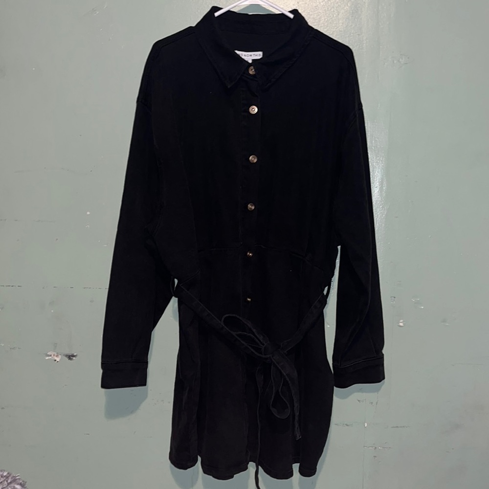 Black Long Sleeve Button Up Dress from Macy’s brand AND NOW THIS size 2X